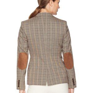 Tommy Hilfiger Classic Plaid Jacket Blazer  Elbow Patches Woman's Size 16